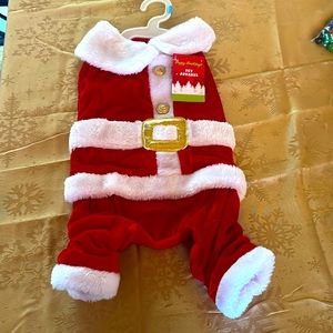 Dog Santa apparel and dog toy